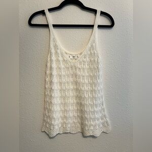 #1509 MNG by Mango White Knit Tank Top size small